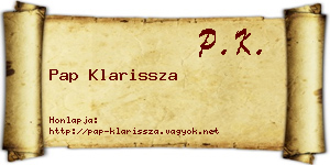 Pap Klarissza névjegykártya